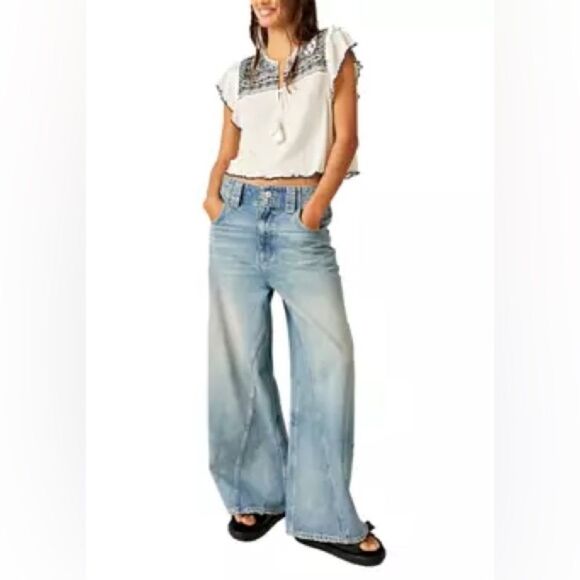 Free People Sarafina Top In Ivory Combo - Picture 6 of 6